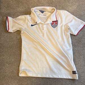 Nike Kids Cream Polo Shirt with Red Accents
